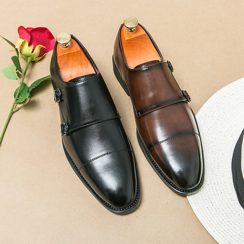 Brogue British Style Slip-On Dress for Men, Formal Oxford Shoes 4 Oxd