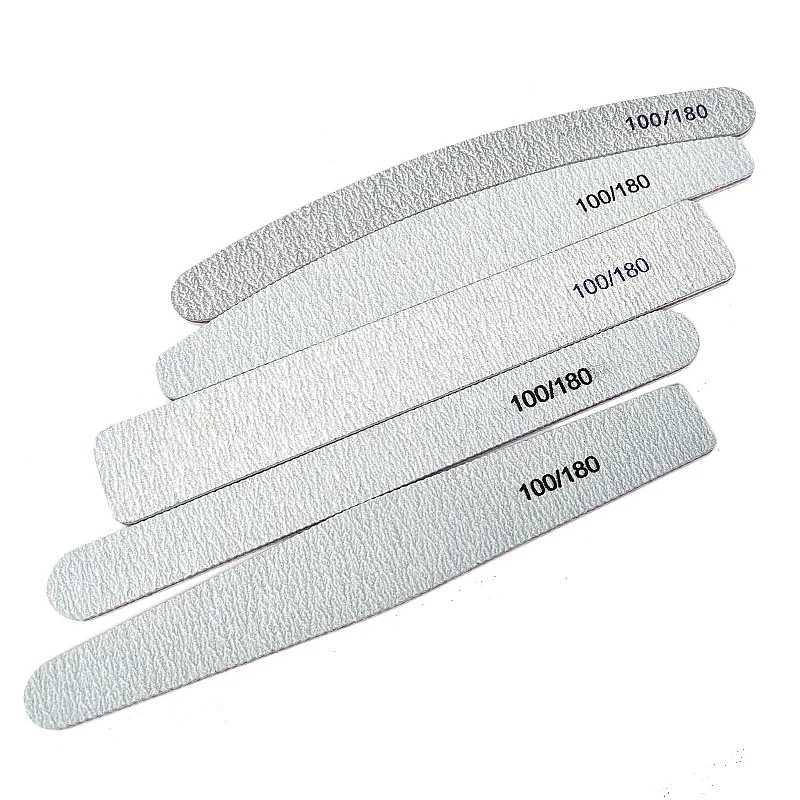 Five professional nail files 100/180 gel varnish set rubber polishing surface sander W240829