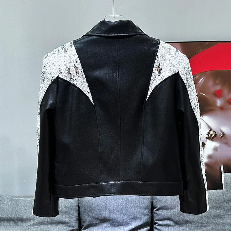 PFHQ Mens Short Jacket Autumn/Winter Willow Nail Glitter Decorative n Casual Loose Versatile Zipper Top 21Z6056 240830