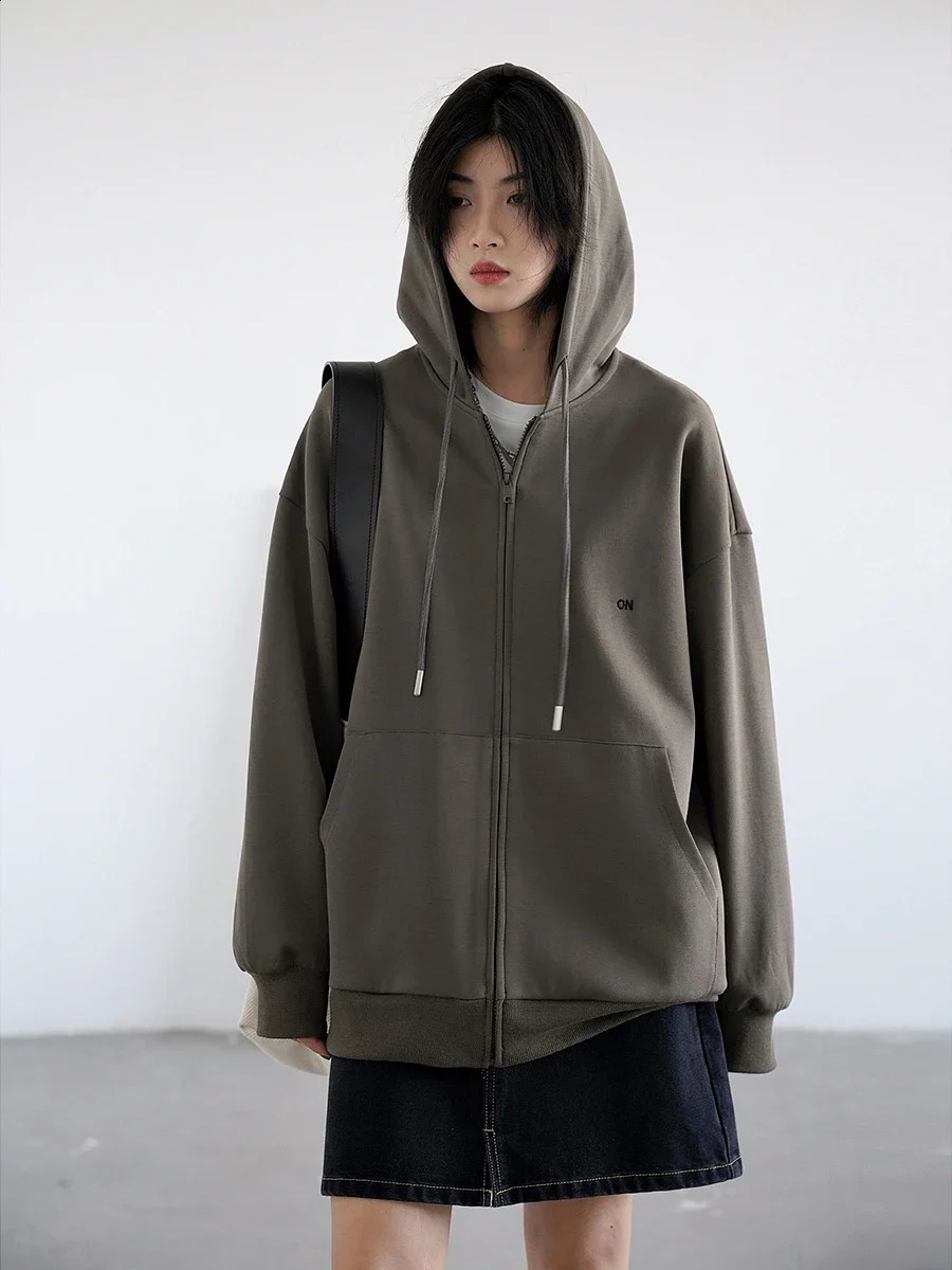 CHIC VEN Womens Sportswear Casual Loose Letter Embroidered Hoodie Jacket SpringSummer 240827