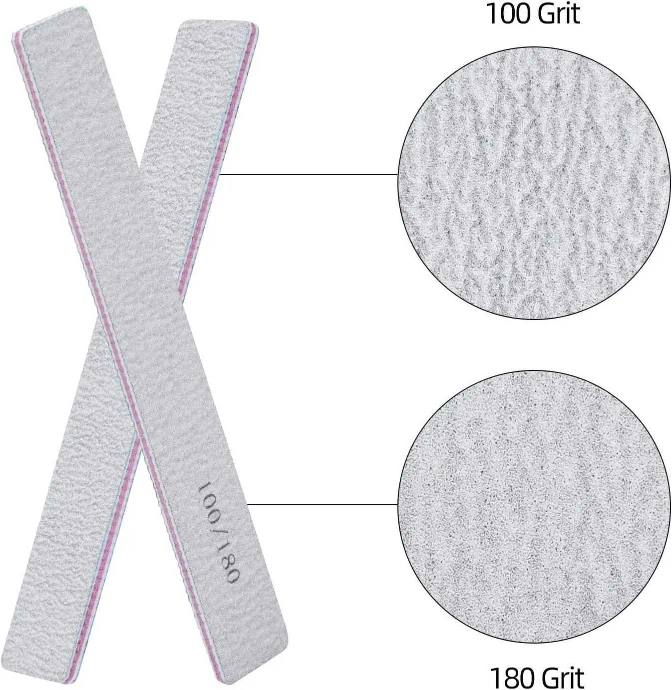 10 double-sided enamel nail files for nail sanding machines 100/180 nail art tools W240829