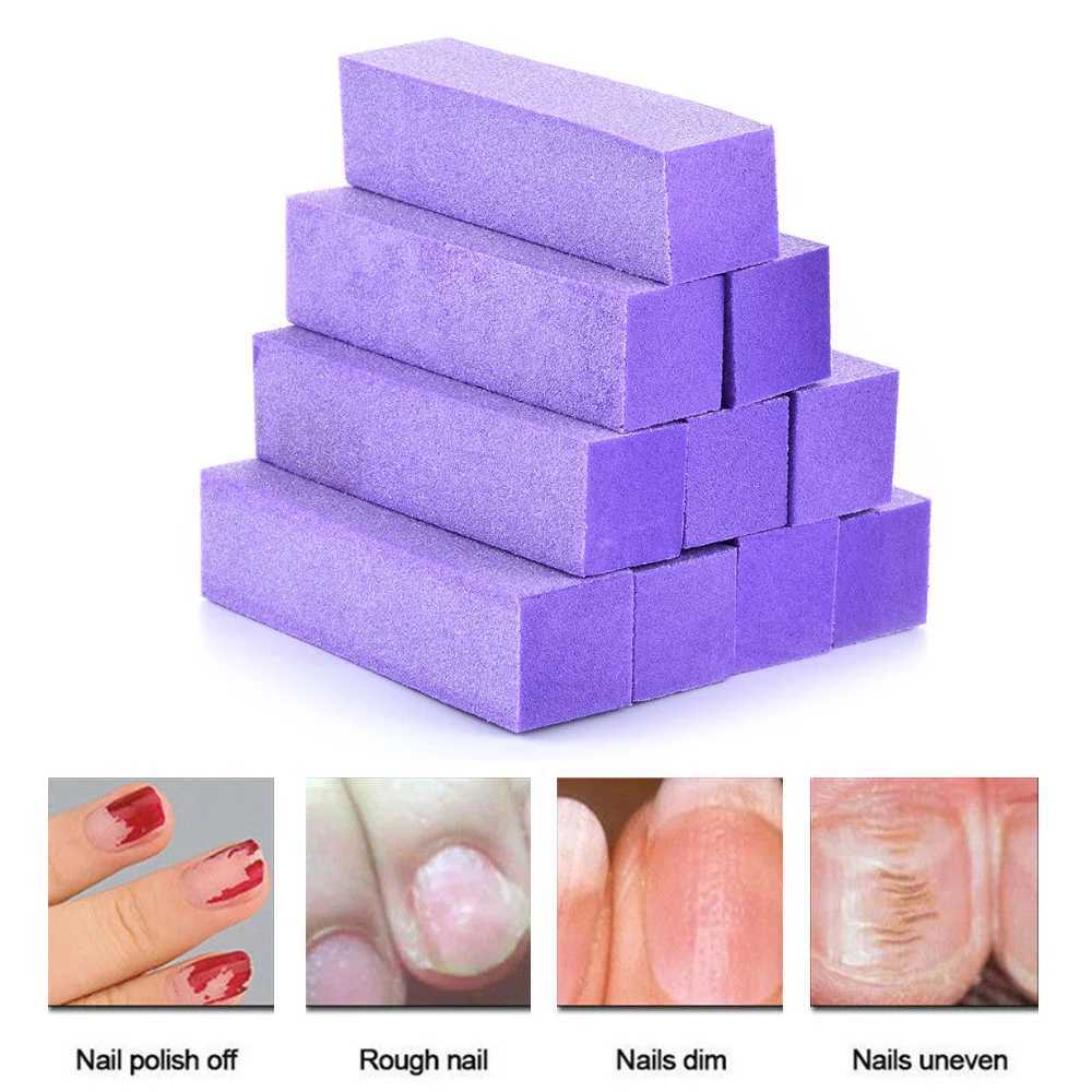 10pcs buffered nail sponge sanding block nail file pedicure manual nail art tool nail polish durable undamaged nail neutral W240829