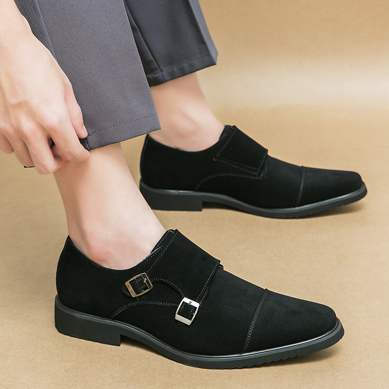 Luxury Dress Shoes for Men Designer Business Men Oxford Shoes Monks Pointed Wedding Formal Shoes Suede Leather Fashion Loafers