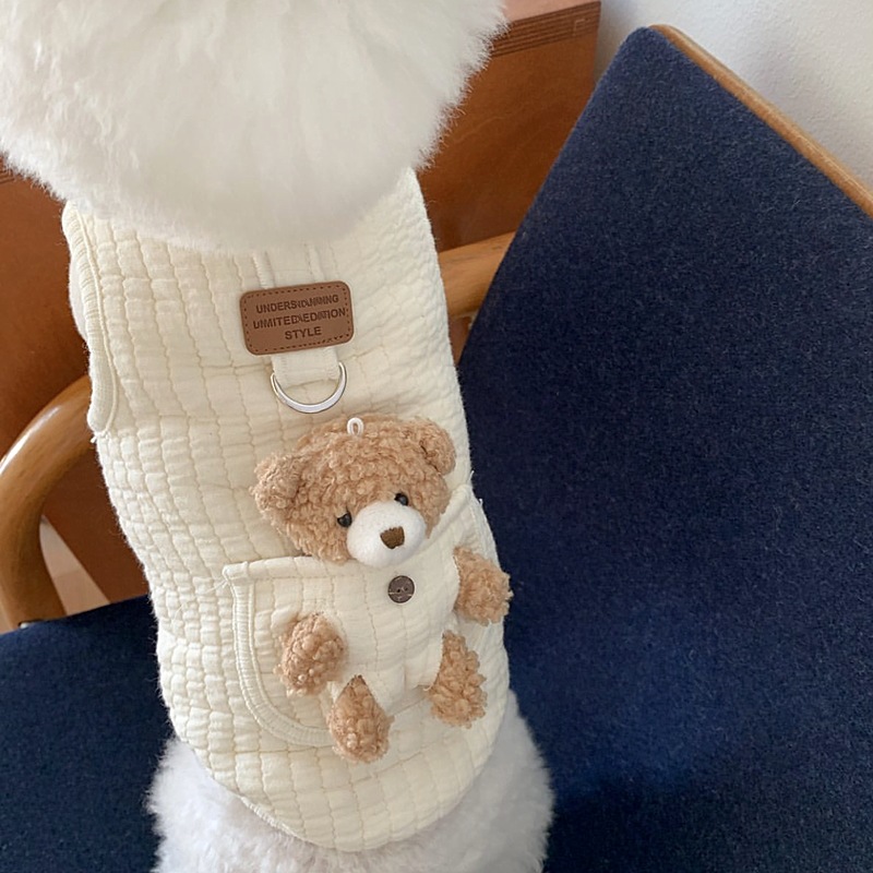 Puppy Clothes Autumn Winter Cat Fashion Desinger Vest Pet Cute Cartoon Soft Shirt Small Dog Harness Chihuahua Poodle Yorhire