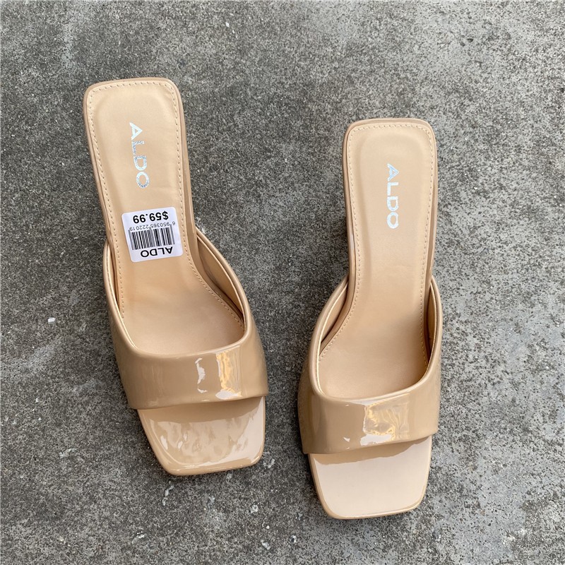 New Shoes European and American Fashion Square Head Thin High Heel Sexy Slippers Women atos De Mujer 2025