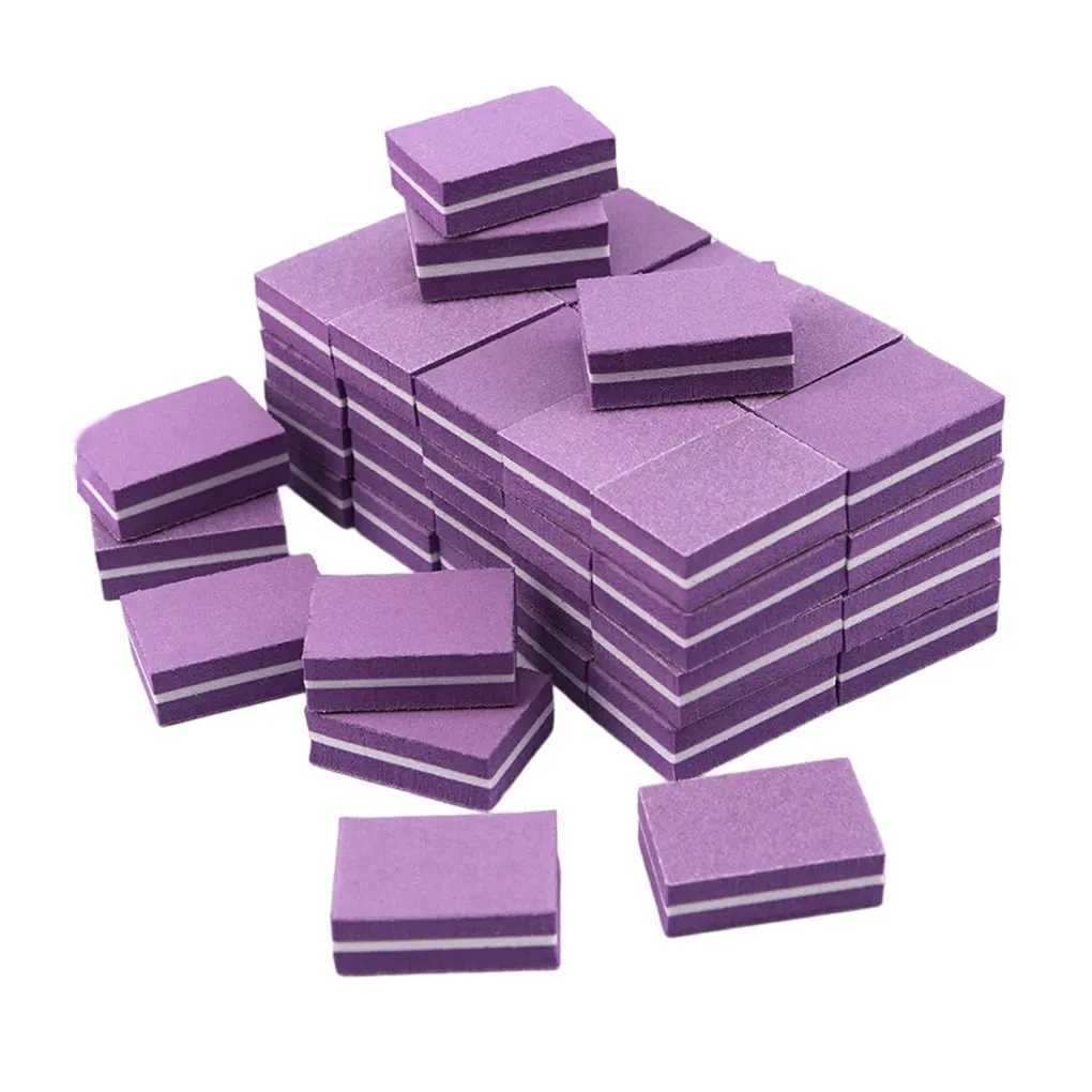 50 pieces/batch of double-sided mini nail files Color sponge nail polish polishing buffer strip polishing manipulation tool W240829