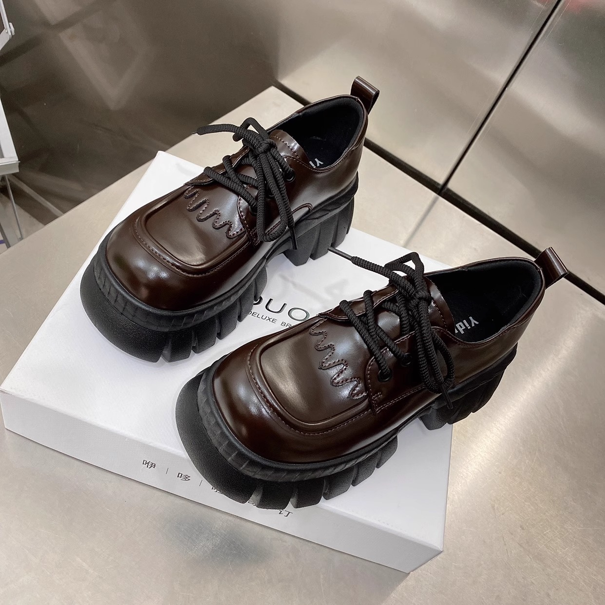 Spring Platform Women Loafer Pumps Shoes Fashion Shallow Slip On Ladies Elegant Single Shoes British Style Mary Jane Shoes