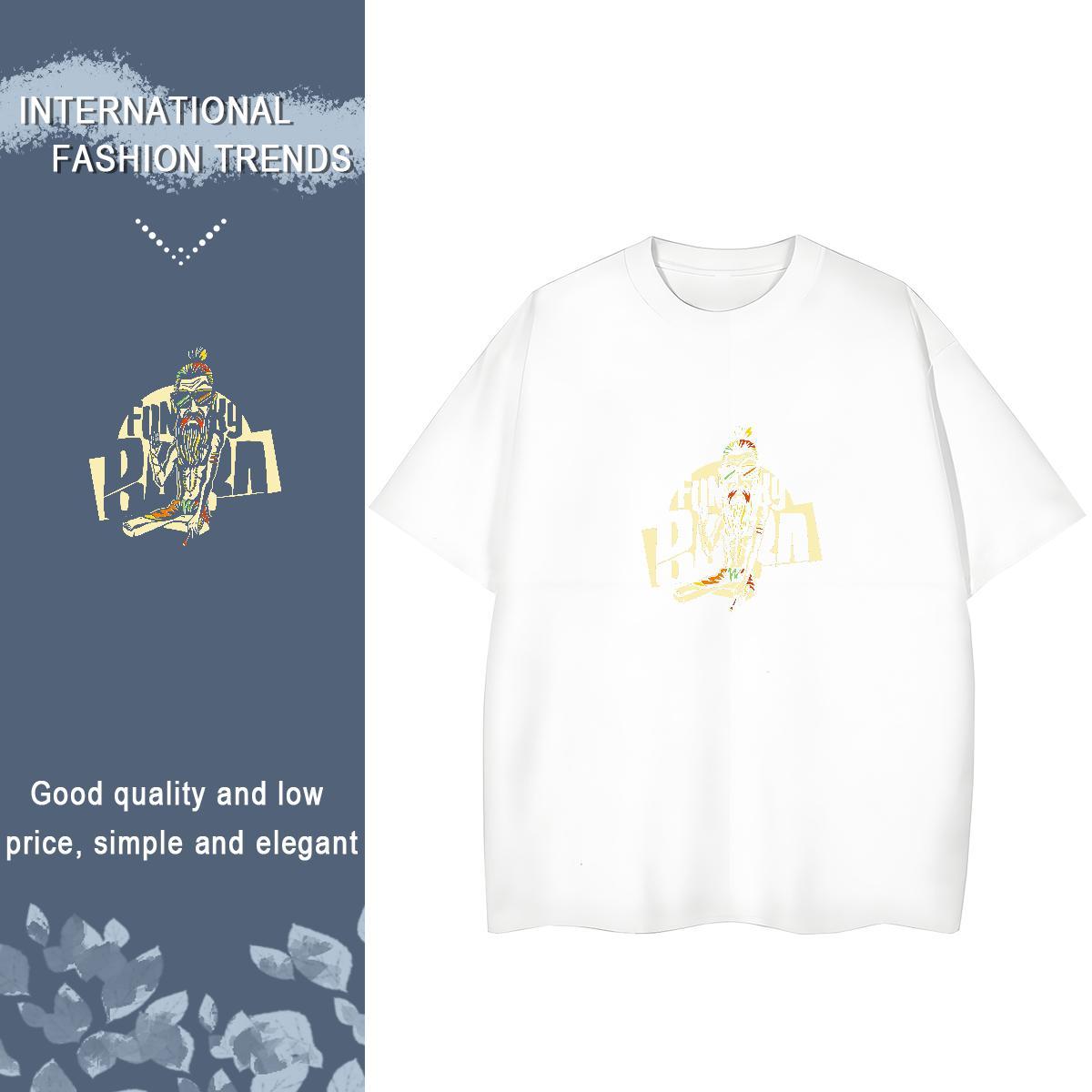 Popular Couples T Shirts 230g Pure Cotton icon Summer Casual Women T Shirts Round Neck Short Sleeve Custom Cartoon Polos