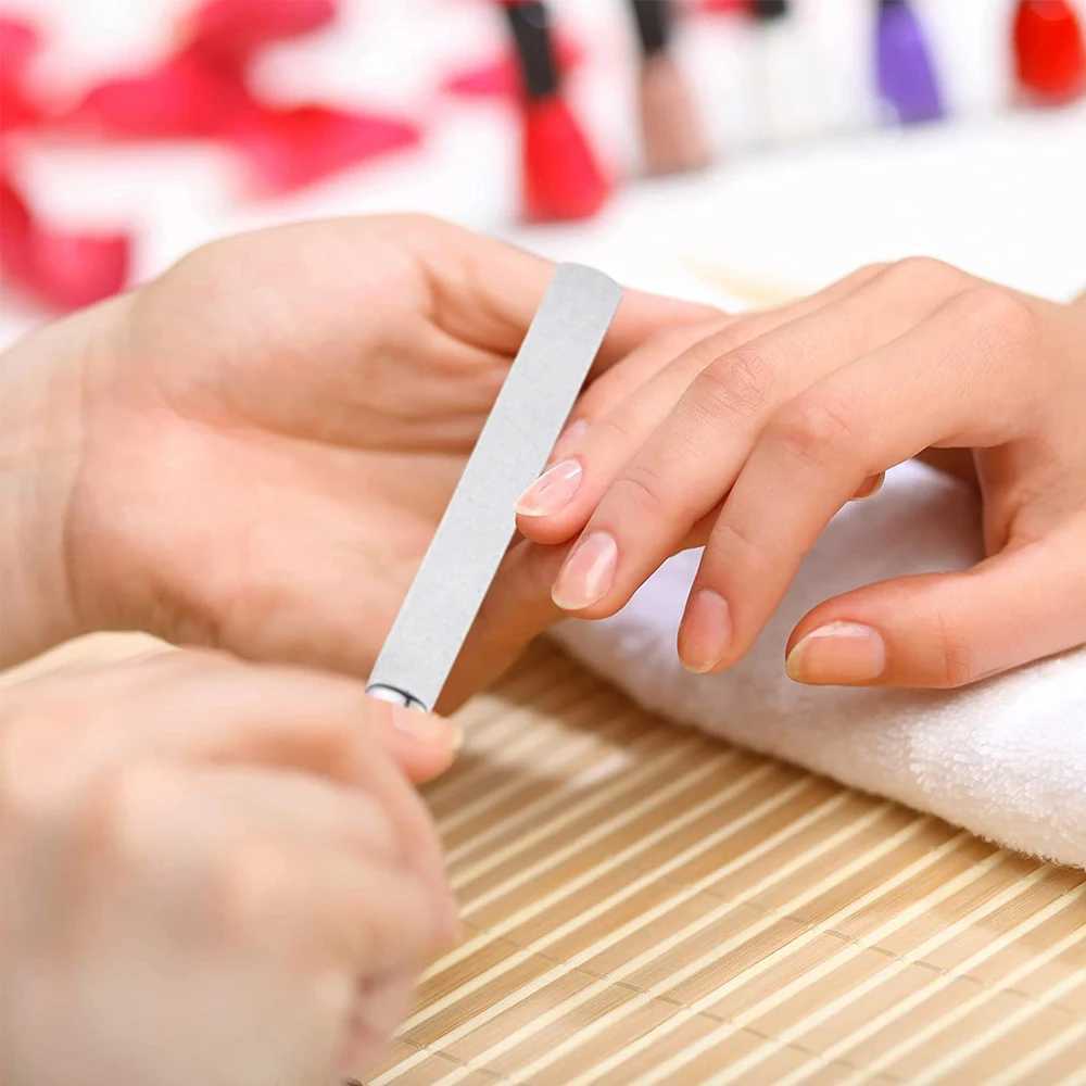 1 piece of stainless steel double-sided nail file manual foot therapy metal file polishing and removing buffer solution professional finger and toe ca