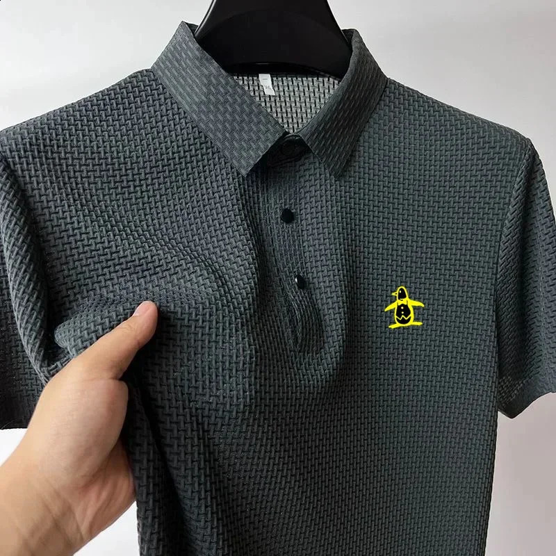 High Quality Summer Men Cool Polo Shirt Short Sleeved Tops Tshirt Mens Fashion Casual Golf Clothing 240829