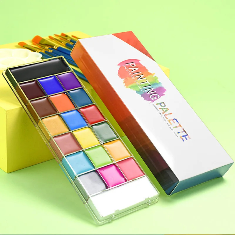 20 color body art painting kit stage makeup waterproof Halloween Christmas oil-based painting palette 240829