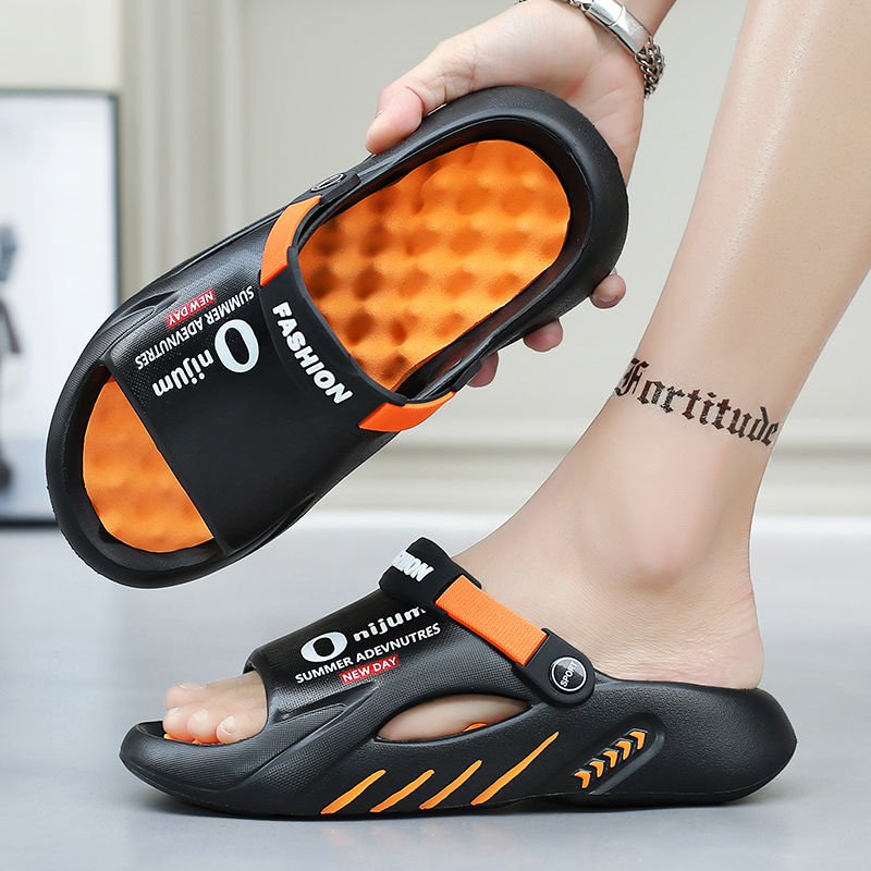 Fashion Men Massage Slippers Indoor Outdoor Sandals Beach Casual Shoes Comfortable Soft Sole Slides Men's Sandals Big Size 46 47