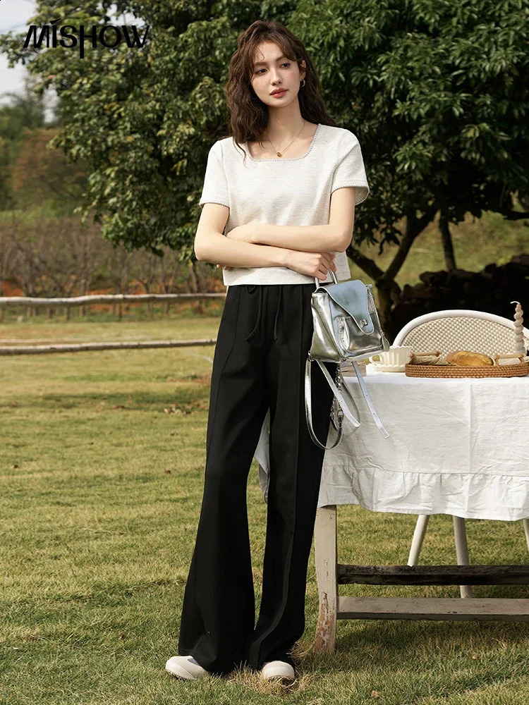 MISHOW Womens High Waist Wide Leg Pants SpringSummerC asualL ooseL aceT opP antsW omensL eisureL eisur 240827