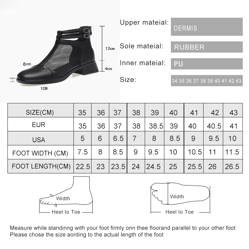 Sandals AIYUQI Summer 2024 New Mid-Heel Cutout Mesh Women Genuine Leather Large Size Fashion Women's Boots 99ae 's