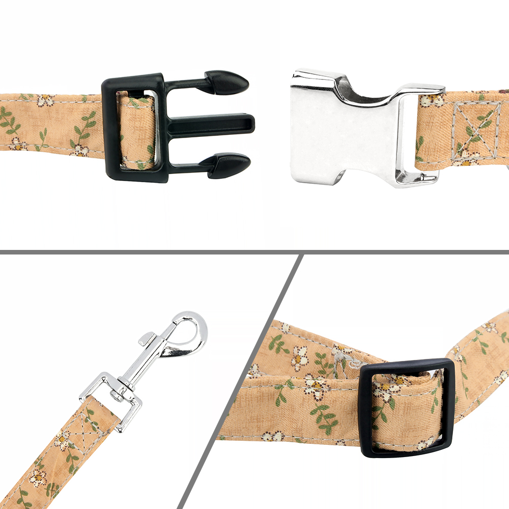 Dog Collar for Small Medium Large Dogs,Adjustable Soft Comfortable Puppy Collars with Metal Buckle,Fashion Floral Print Pattern
