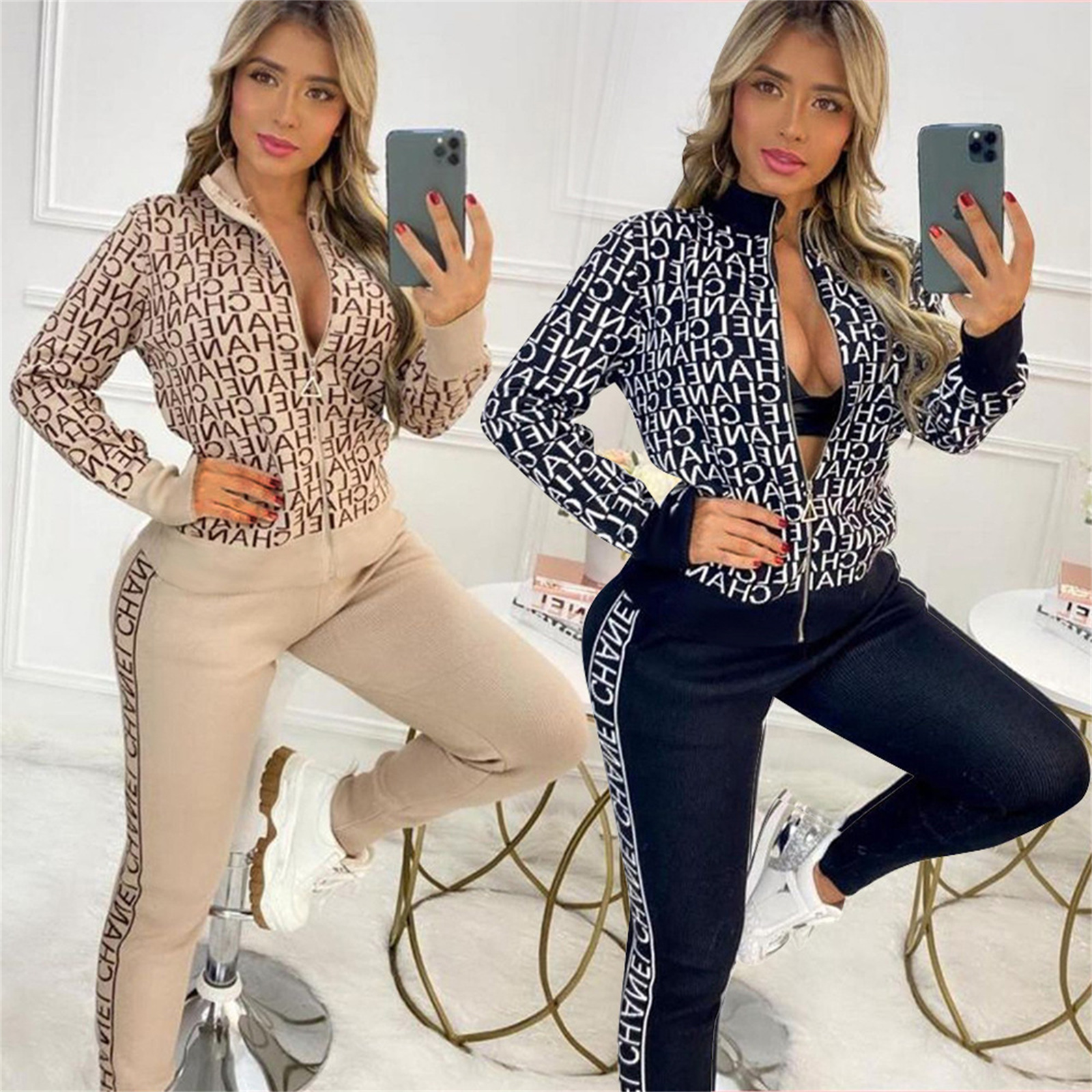 Designer Tracksuits Womens Hoodie Fashion Long Sleeve Zipper Jacket Jogger Outfits Oversized Sweatshirt Sweatpants 2 piece set women clothes