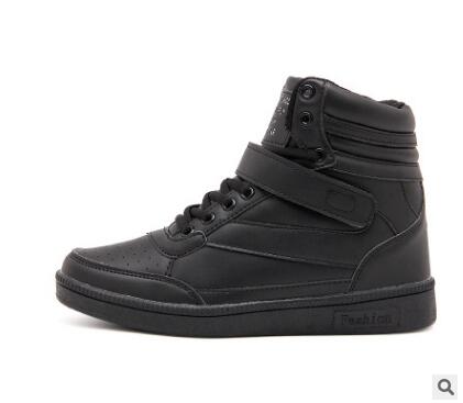 2021 Woman Breathable High Top Black White boots Shoes Women Casual Shoes Platform Hidden Increasing Sneakers Leather Shoes586