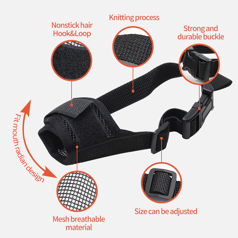 Dog Nylon Muzzle Adjustable Mesh Breathable Mouth Muzzles for Dogs Anti Biting Chewing Pet Mouth Mask Pet Training Accessories