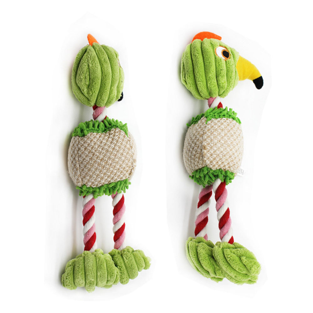 3-color Cotton Rope Pet Sounding Toy Bird Shaped Plush Doll Molar Teeth Bite Resistant Cleaning Teeth Pet Supplies