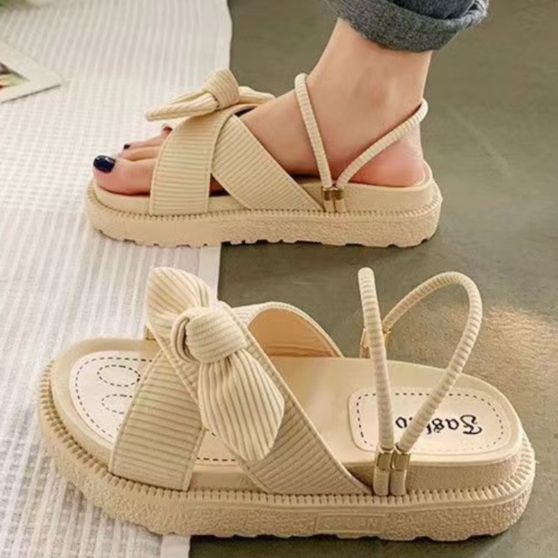 Sandias De Tacon Internet Hot Women Shoes Summer Fairy Style 2024 New Improve Fashion Student Platform Roman Lady Flat Shoe