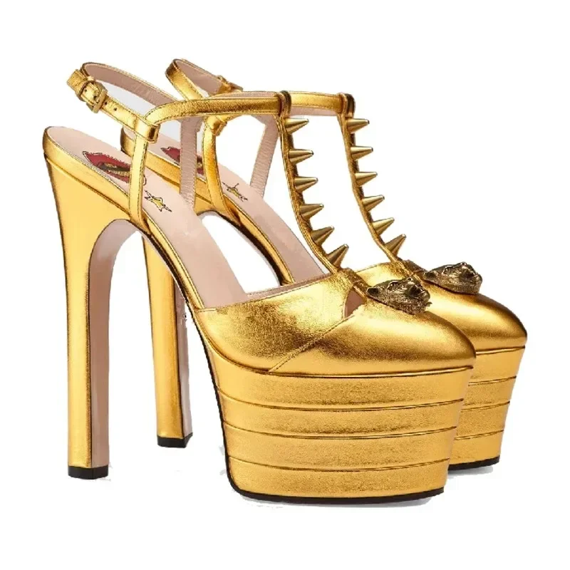 dh5367242 Sexy Brand Rivet 16cm Heel Sandals Platform Party Wedding Ball T-stage Women High Quality Large 43summer Female Shoes 29a1 84b5