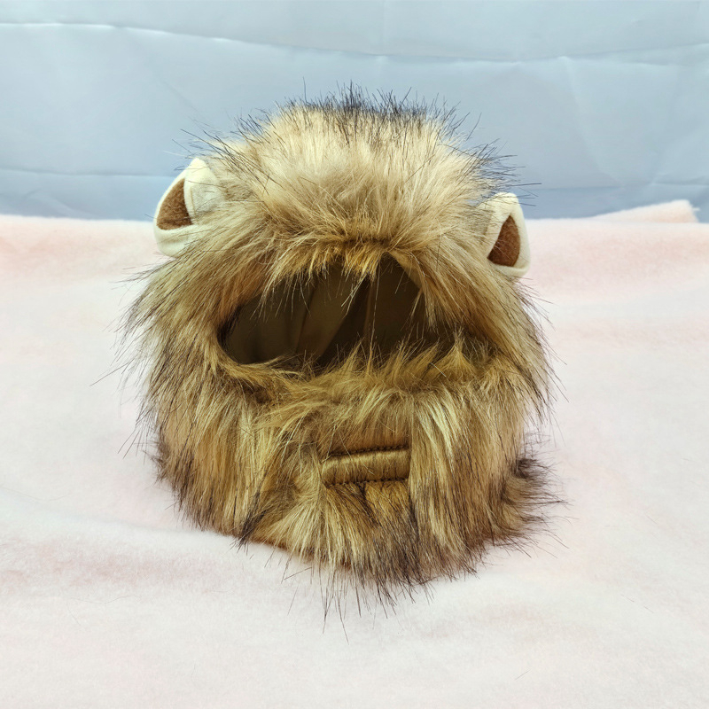 Lion Mane Wig for Cats, Pet Halloween Costume Cat Puppy Wig, Adjustable Washable, Cute Pet Hat for Cat Dog Costume Pet (Medium) N09