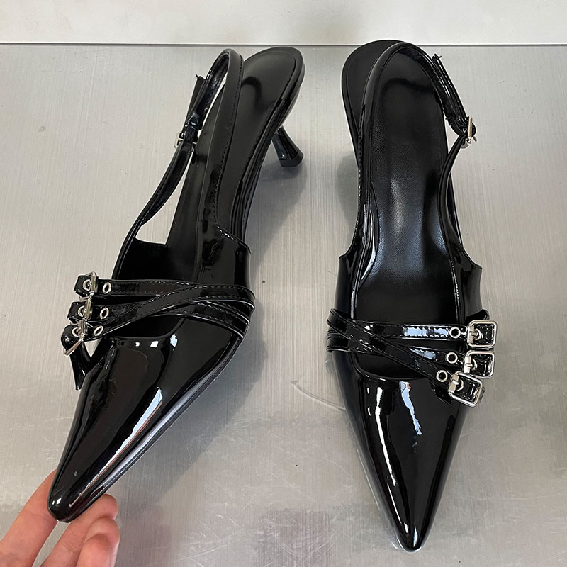 Pointed Fashion Toe New Women 2024 New Female Shallow Ladies Medium Heels Pumps Shoes Wine Red Footwear Big Size ebf3