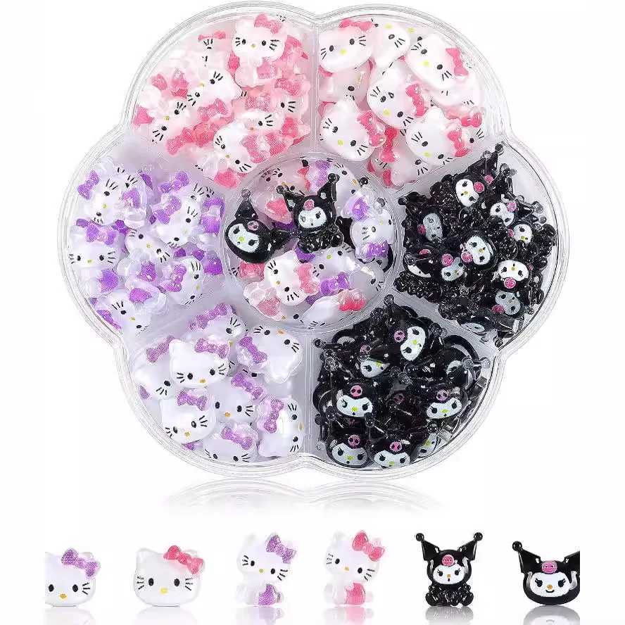 240Pcs/70Pcs nail art decoration Kawaii cartoon gemstone amulet for ergonomic DIY nail rhinestone gift nail decoration amulet W240829