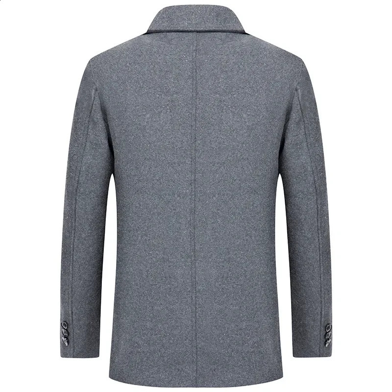 Business and leisure wool lined wool jacket mens clothing zipper autumn and winter mens wool jacket ultra-thin fit warm trench jacket 240829