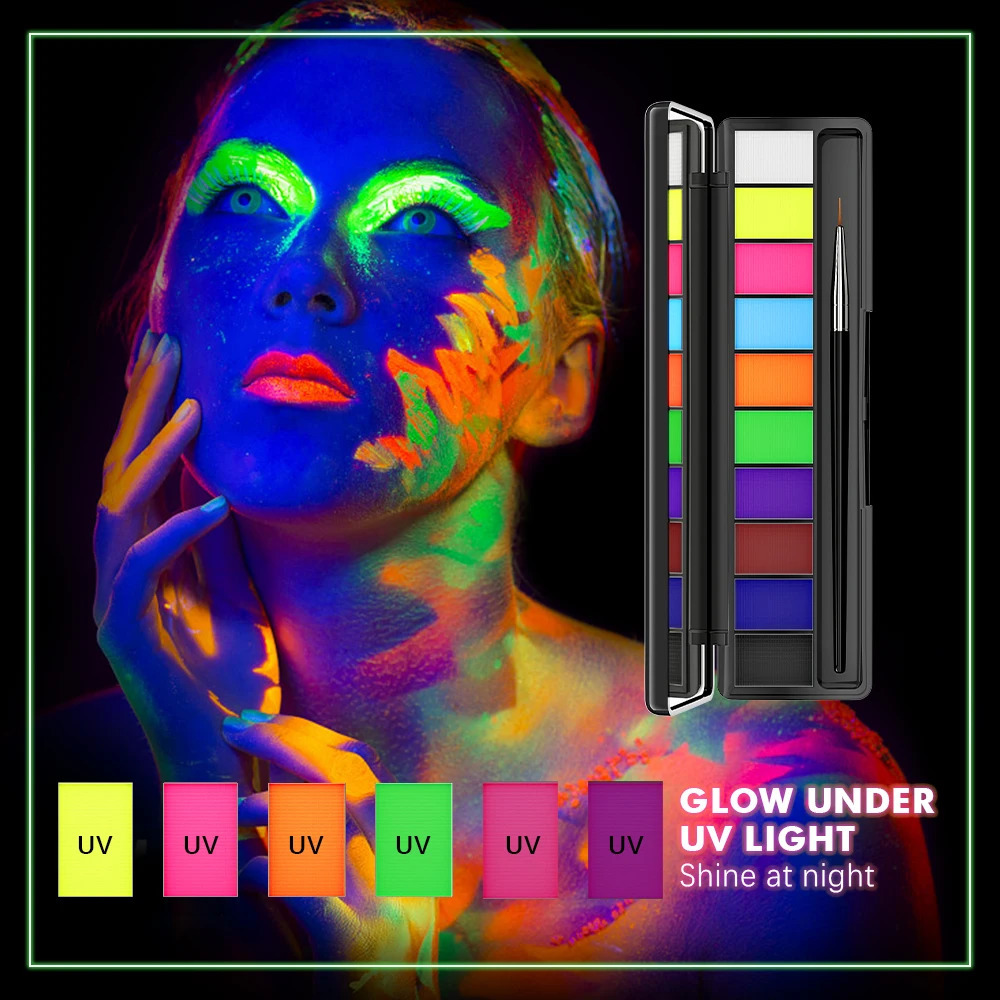 Luminous Painting Eyeshadow for Ai Robot Makeup Body eye shadow Halloween Party Makeup eyeliner Science Fiction Film 240829