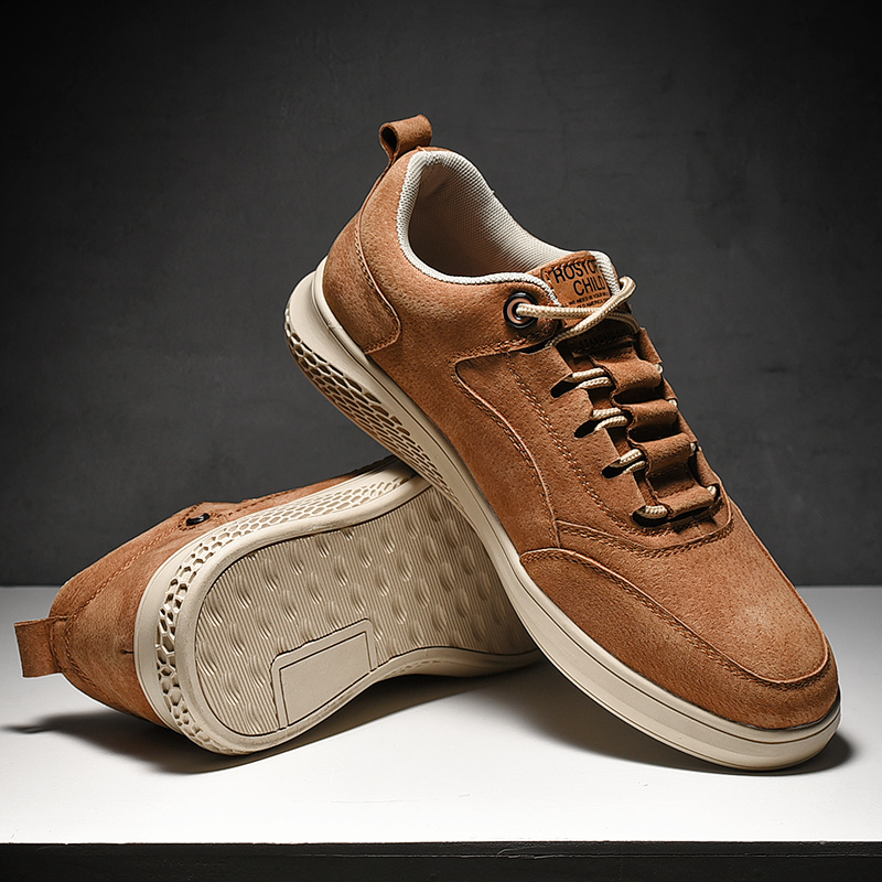 Men Shoes Leather Casual Suede Shoes Men Non-Slip Rubber Luxury Flats Mens Sneakers Male Leisure Walk Shoes Man Fashion Footwear