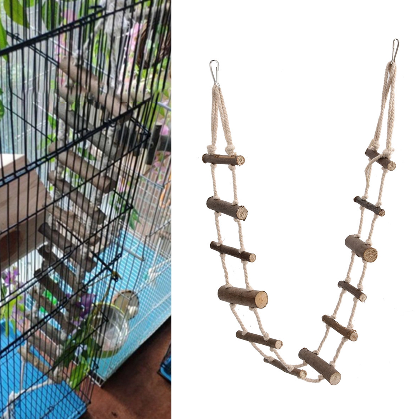 Climbing Rope Ladder for Hamster, Soft, Long, Parrot, Squirrel, Suspension Bridge for Birds, Toy