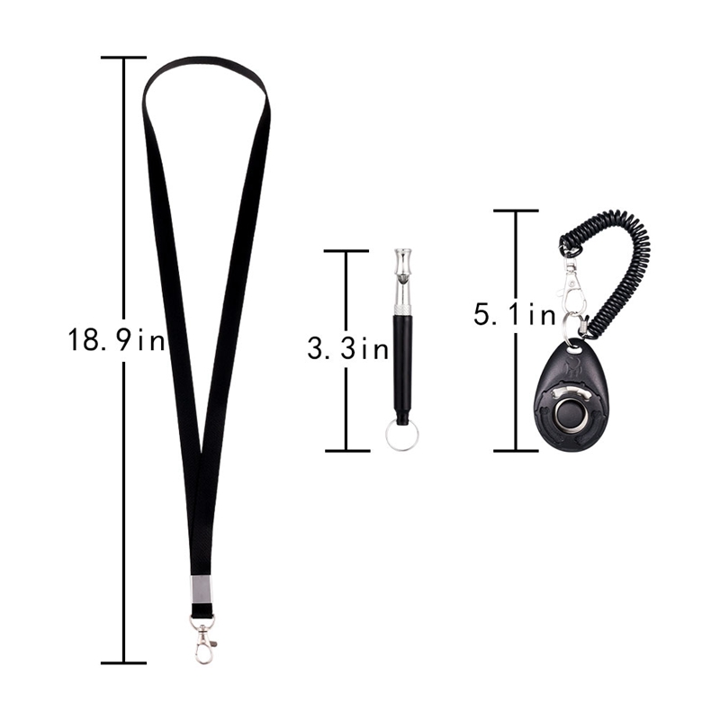 3pcs/set Pet Cat Dog Training Clicker Pet Obedient Whistle Adjustable Wrist Strap Sound Key Chain Household Pet Supplies
