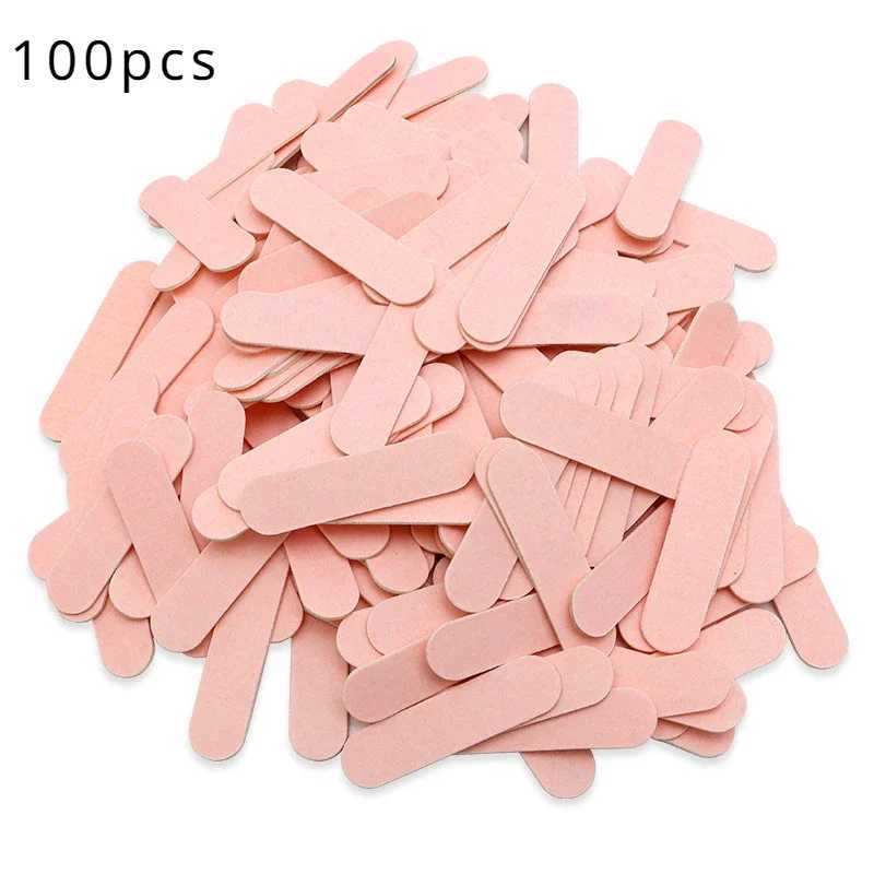100 pieces of color mini wood files mixed with color chip files disposable nail rubber nail art set accessories nail tools nail files W240829