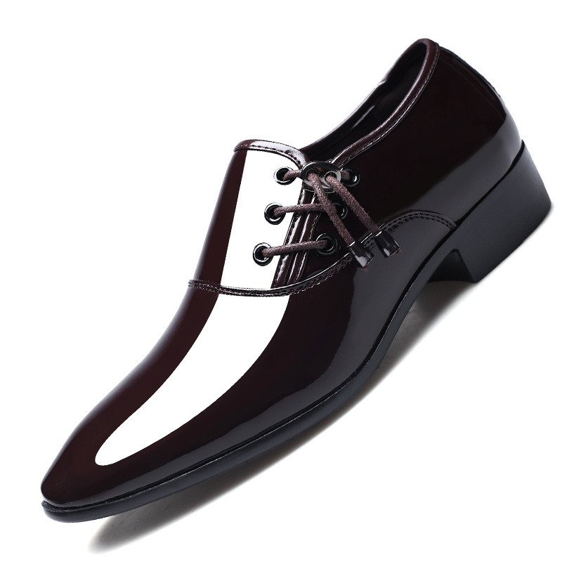 Trending Italian Patent for Business Shoe Lace Up Oxfords Plus Size Male Wedding Party Shoes Men Black Leather b5e4