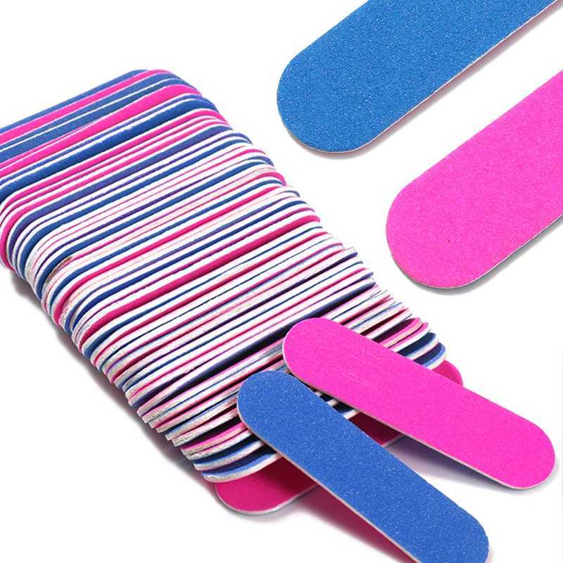 Blue/Rose Red Mini Double sided Nail File Sandpaper Disposable Nail Equipment Accessories Buffer Files Handmade Nail Art Tools W240829