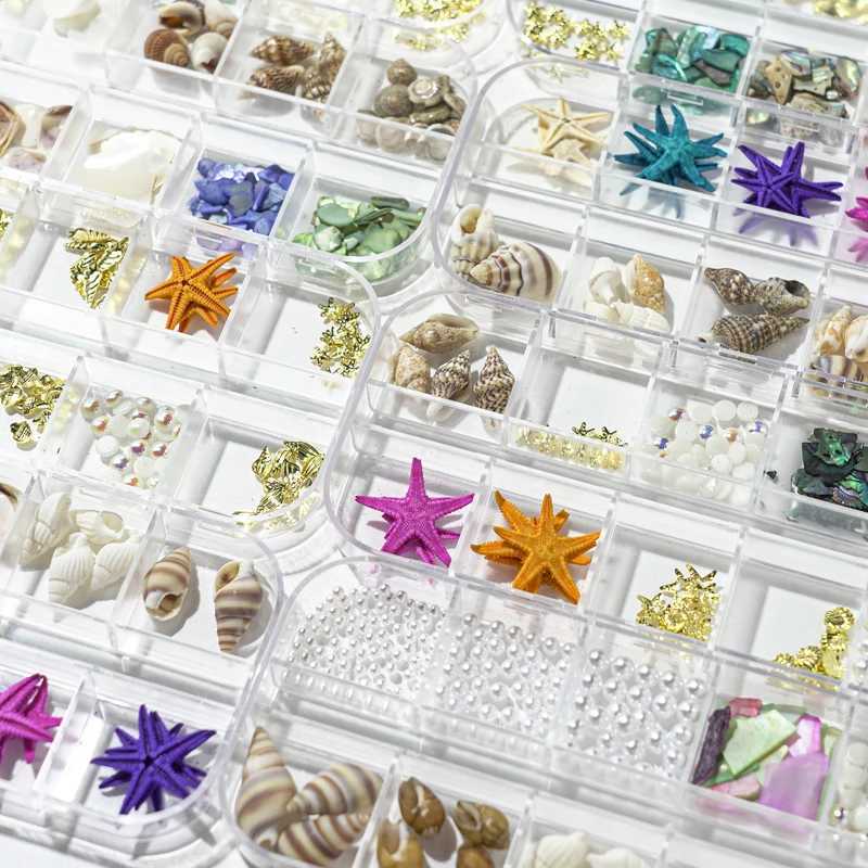 Summer Nail Art Rhinestone Ocean Nail Charm Shell Sea Star Conch Series 3D Beach Nail Design Decoration DIY Parts W240829