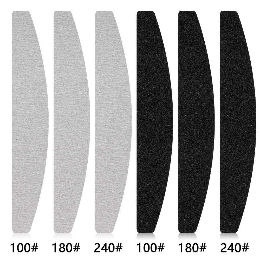 10 reusable nail art file pads 100/180/240 replace sandpaper with durable metal handles gray/black handmade nail tools W240829
