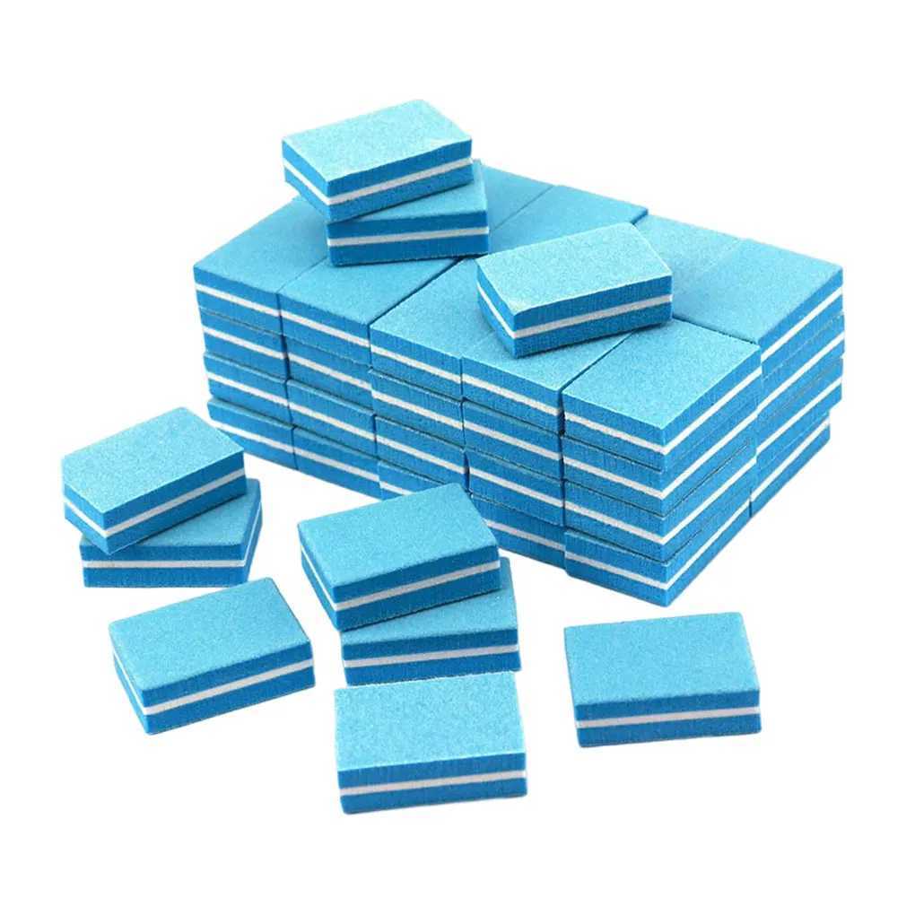 50 pieces/batch of double-sided mini nail files Color sponge nail polish polishing buffer strip polishing manipulation tool W240829