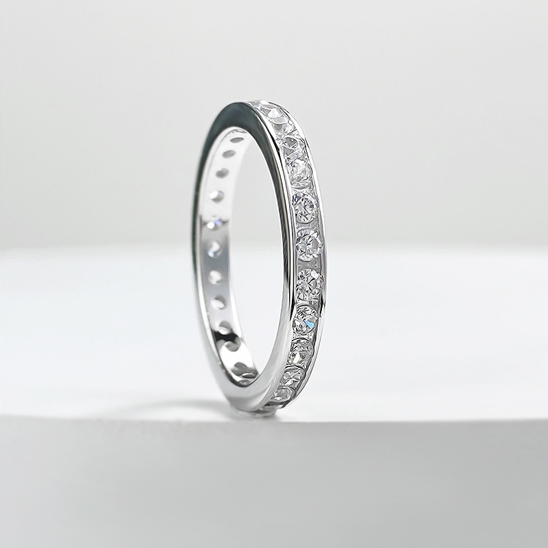 Sterg Sier Moissanite Wedding Ring for Women - Elegant Simple Design, Full Round Brilliant Cut, Bridal Party Gift