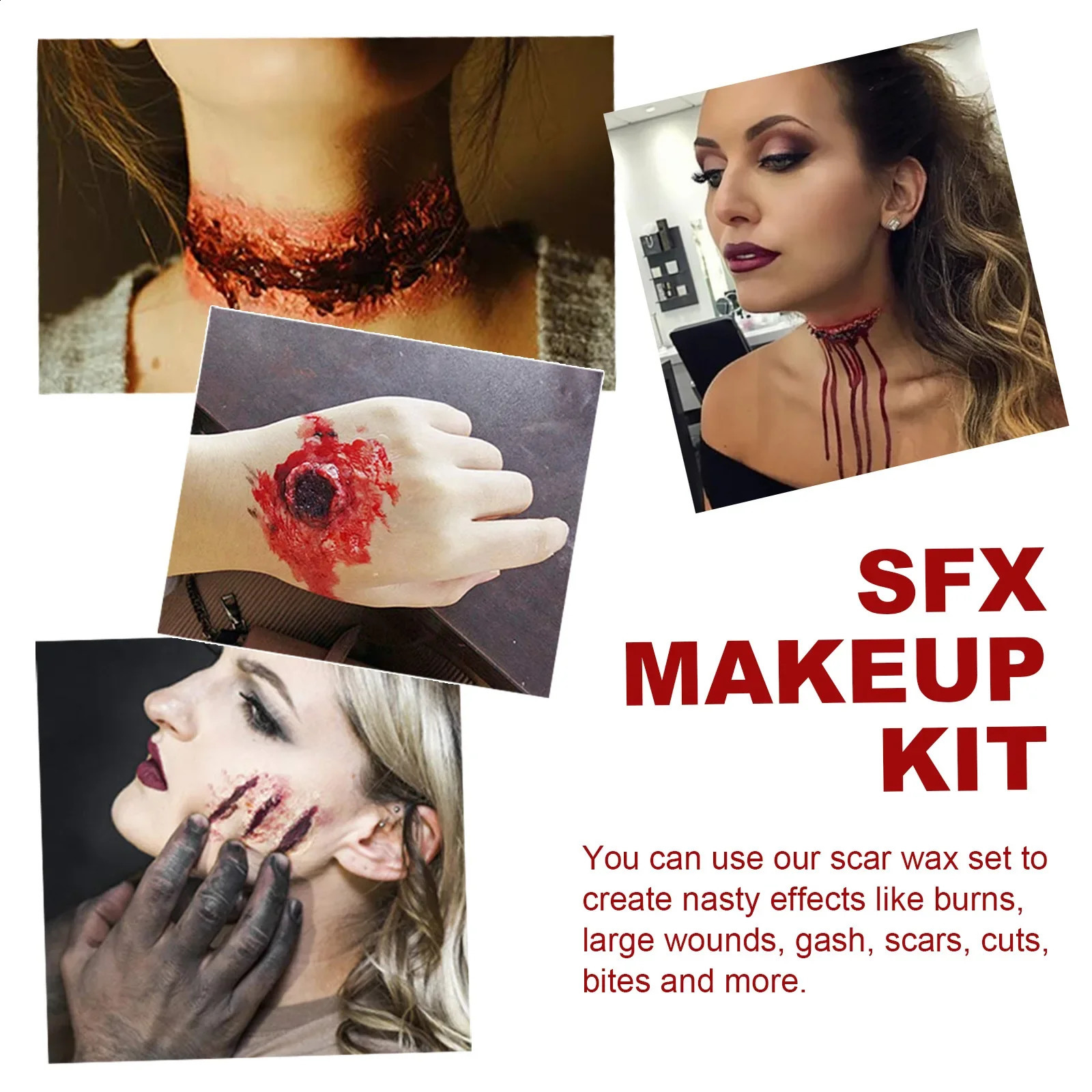 Eelhoe Halloween Skin Wax Plasma Makeup Set Scar Makeup Horror Atmosphere Party Makeup Props Role Playing Makeup Painting Set 240829