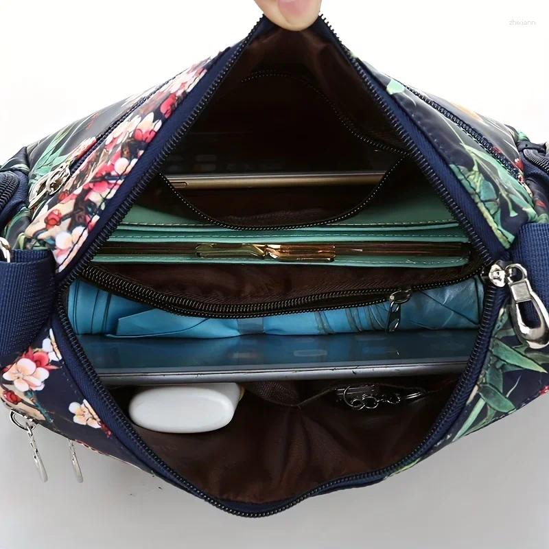Bag ral Print Crossbody Trendy Nylon Shoulder Women's Multi Layer Messenger For Travel zhanyishengli
