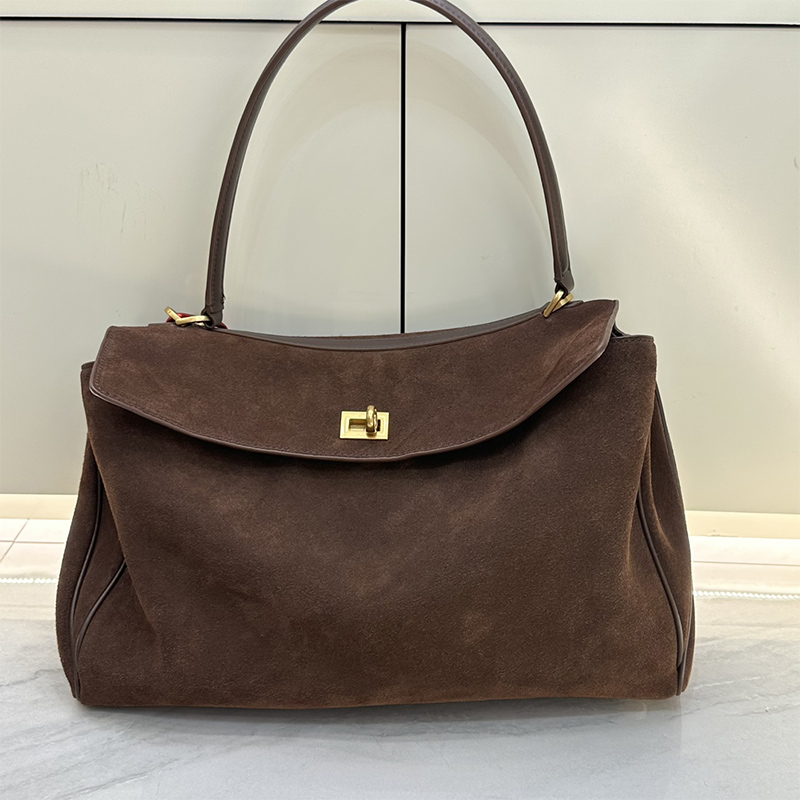 Suede bag designer tote bag handbags designer bag nubuck leather shoulder bags large capacity cross body bag flap gold hardware twist buckle shopping travel pouch