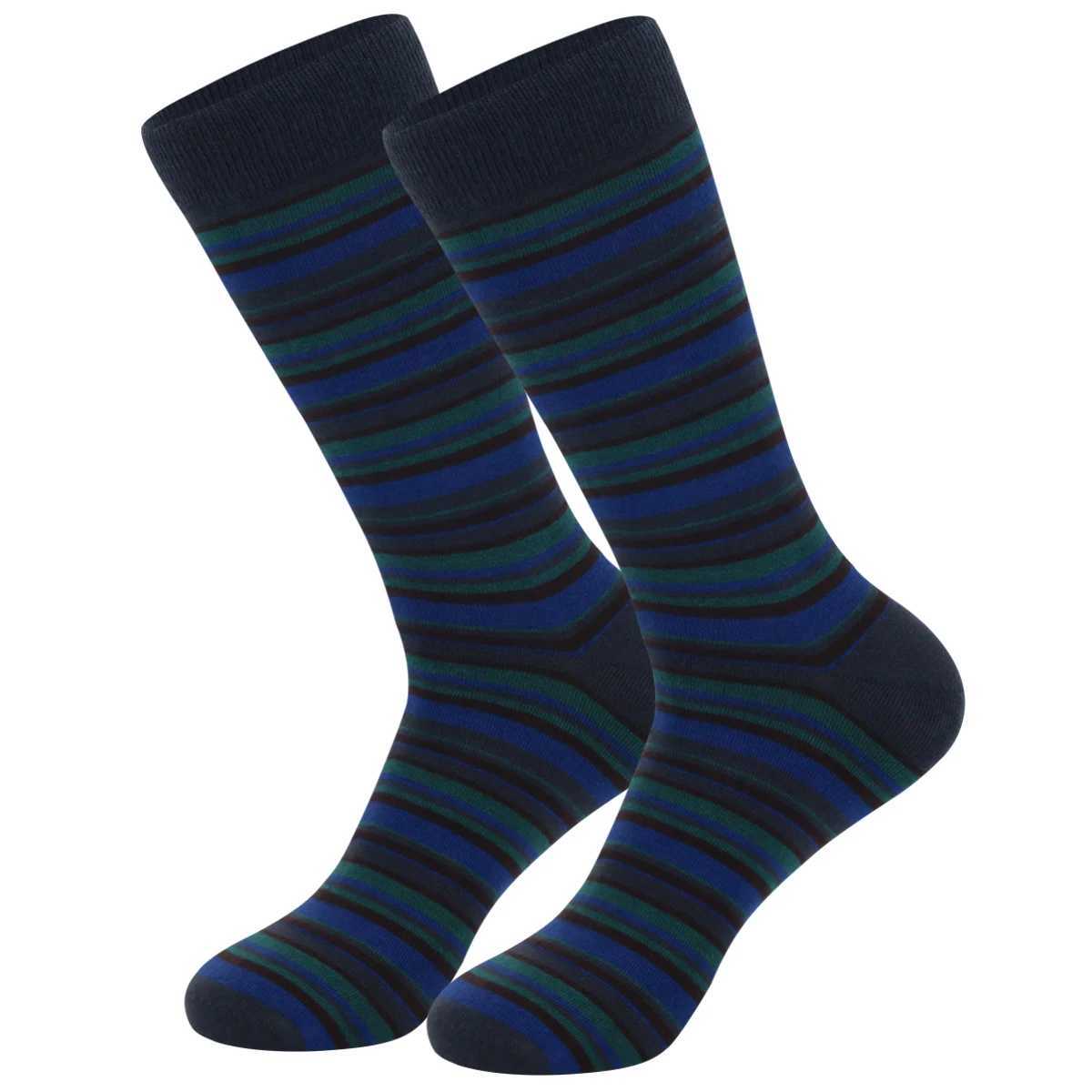 Men's Socks 5 Pairs Mens Dress Socks stripe Plus SizeHigh Quality Combed Cotton Crew SocksBlack Cool Breathable Casual Socks for men Y240830U3SP
