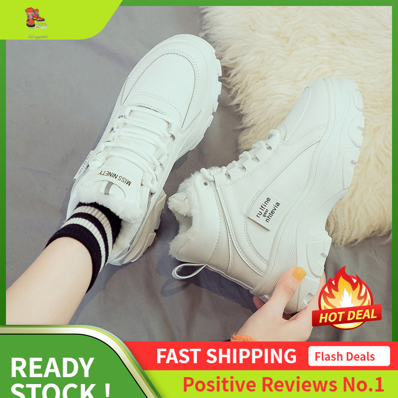 Ddmysports Ins Plus Velvet Dad Women Winter New Style Student Versatile Warm Igh Top Korean Edition Sports Shoes A OUTDOOR