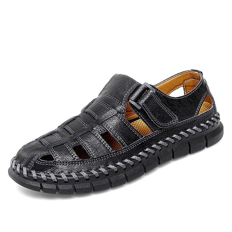 Men's Classic Sandals Leather New Outdoor Summer Handmade Slippers Brand Beach Breathable New Men Sneakers Casual Shoes 51a3