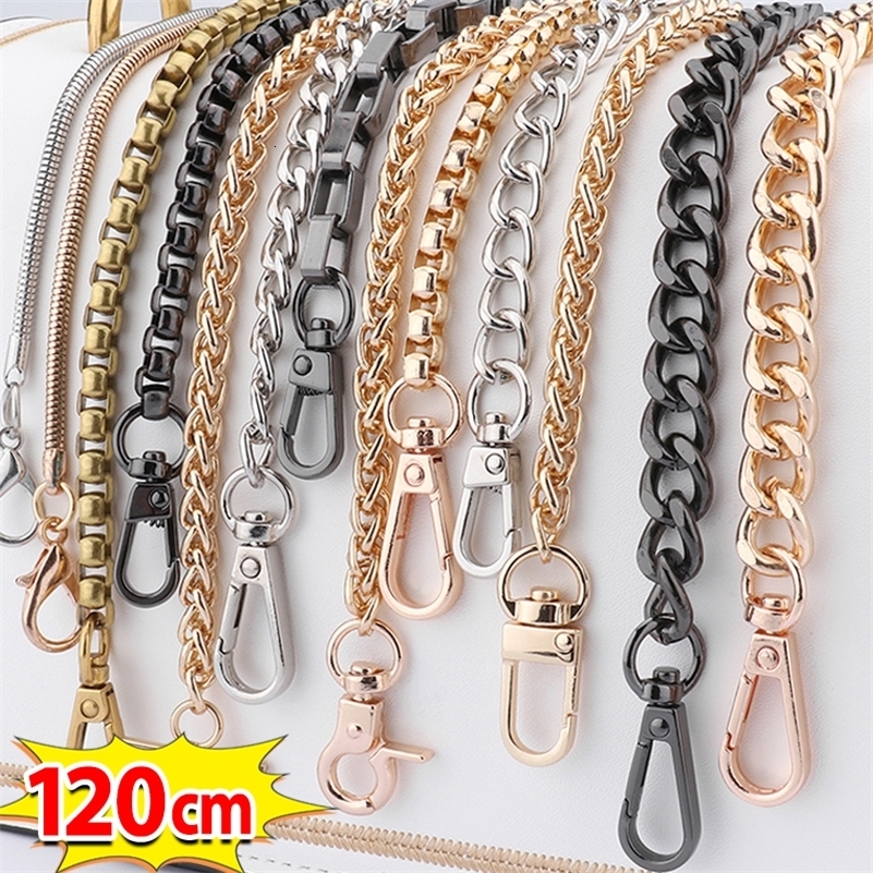 120cm Metal Aluminum Bag Chain Replacement Parts Accessories for HandWoven Shoulder Handbag DIY Handmade Detachable Straps y240829