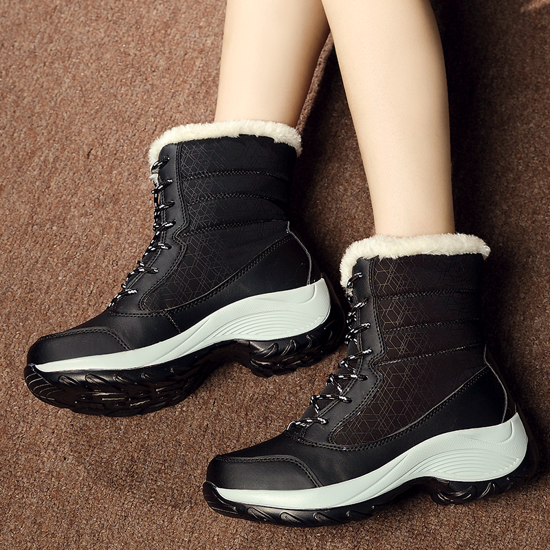 Lightweight Ankle hot Boots Platform For Women Heels Botas Mujer Keep Warm Snow Winter Shoes Female Botines