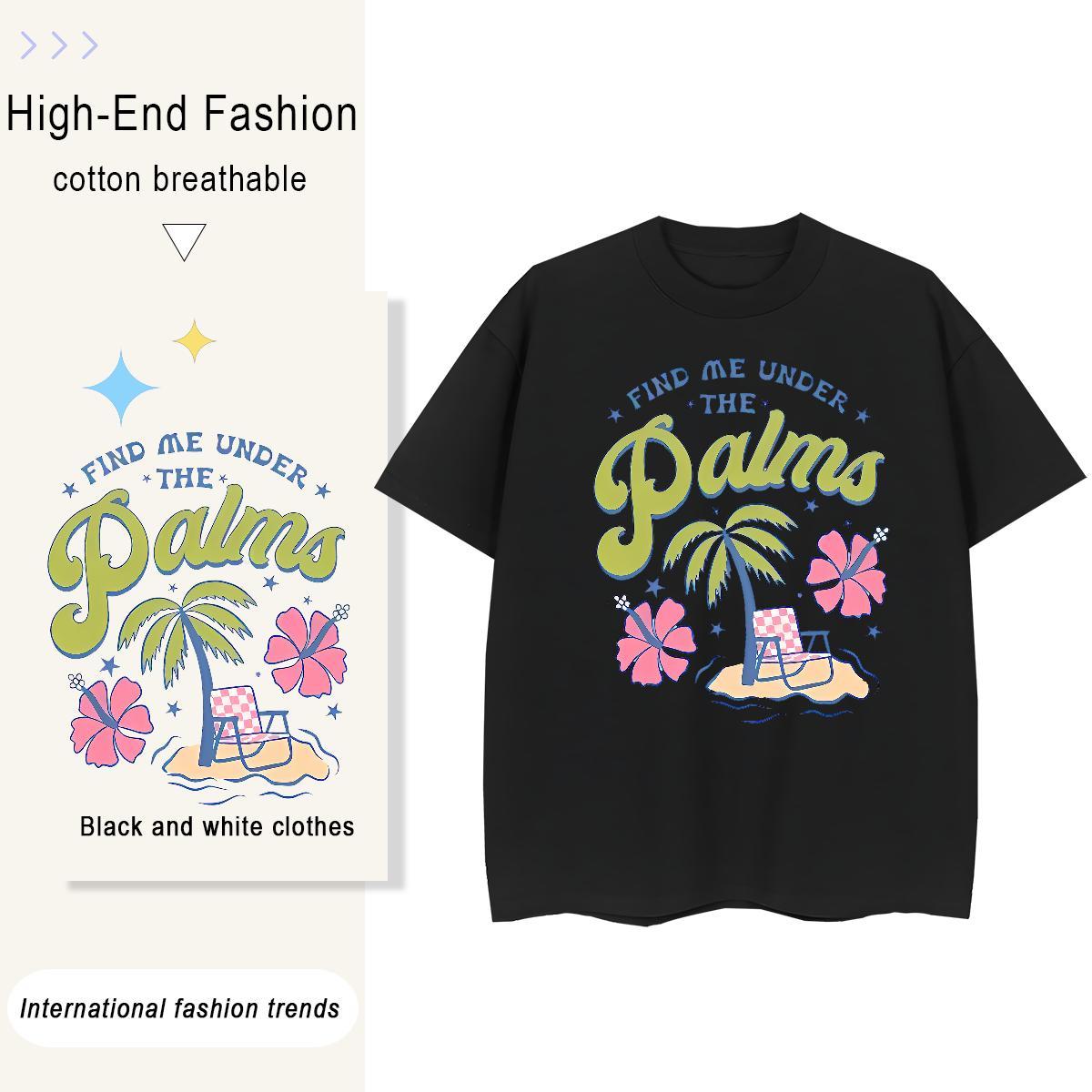 Loose fit Woman Tshirt 100% Cotton 230g palmo Sport T Shirts Women Crew Neck DIY Printed Tops Tees