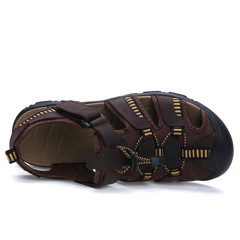 Classic Quality Genuine Leather Men Sandals Comfortable Men Summer Shoes Comfort Beach Sandals Hard-wearing Men Foot Wear